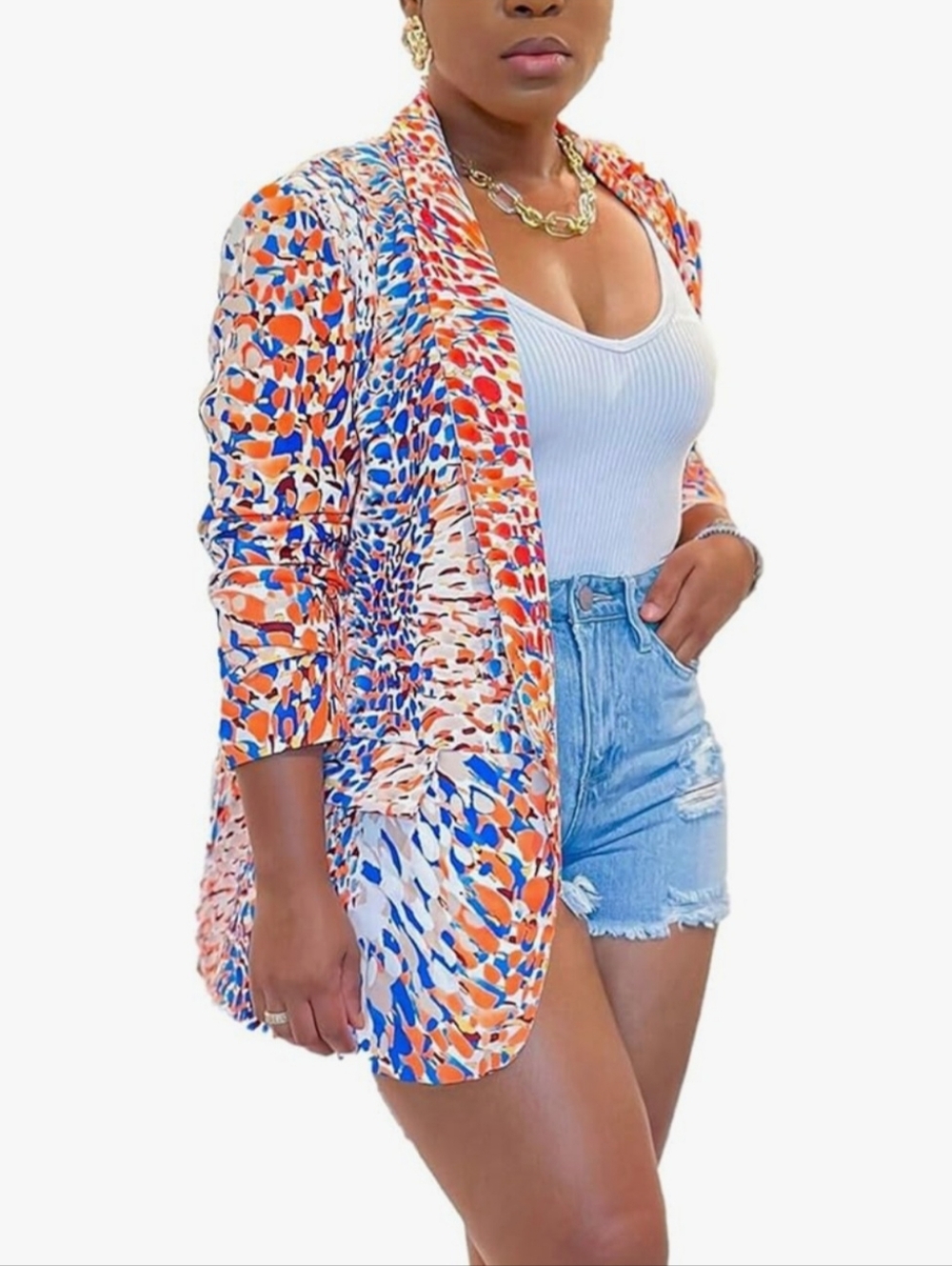 NRTHYE Womens Small Multicolor Casual Blazer /Jacket